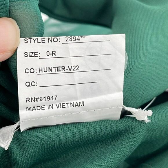 Dressy Collection Vivian Diamond Lux Chiffon Maxi Formal Dress Green Size 0 - Picture 12 of 13